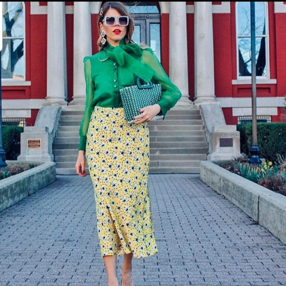 NWT ZARA Organza Blouse Top Semi-Sheer Green - Picture 11 of 16